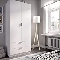 HOMEKIT Armario ropero 2 Puertas+2cajones- Blanco- 81x184x52 cm